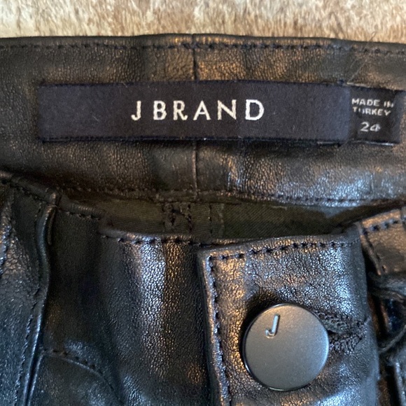 J-Brand real leather black pants brand new with tag never worn size 24 - Picture 5 of 7